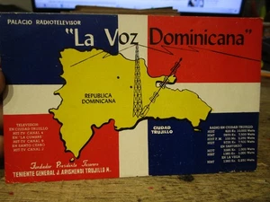 G25 Old QSL Amateur Ham Radio Operator Card DOMINICAN REPUBLIC Television Tower - Picture 1 of 2