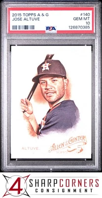 2015 TOPPS ALLEN & GINTER #140 JOSE ALTUVE ASTROS POP 4 PSA 10 - Image 1 of 3
