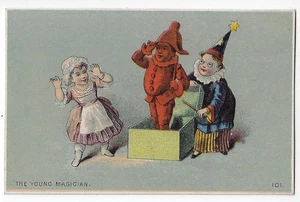 Der junge Magier Zauberer Hut Zauberstab viktorianisch Sammelkarte leer - Bild 1 von 1