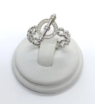 anello argento 925 donna modello cintura zirconi bianchi - Immagine 1 di 4