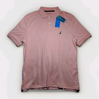 Nautica - Men's  Polo Shirt - S - 100% Cotton, Short Sleeve, Color: Rosette - Image 1 of 4