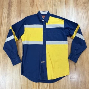 Vtg Rustler By Wrangler Shirt Mens Sz Medium Color block Western 90s Long sleeve - Picture 1 of 7