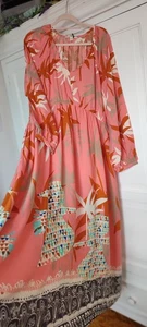 White Stuff Pink White Floral Bohemian V Neck Maxi Dress Size 18 BNWT RRP £ 75 - Picture 1 of 15