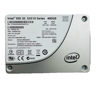 INTEL 480GB S3510 SSD 2.5" SATA 6Gb/s Enterprise SERIES SSDSC2BB480G6 - Image 1 of 4