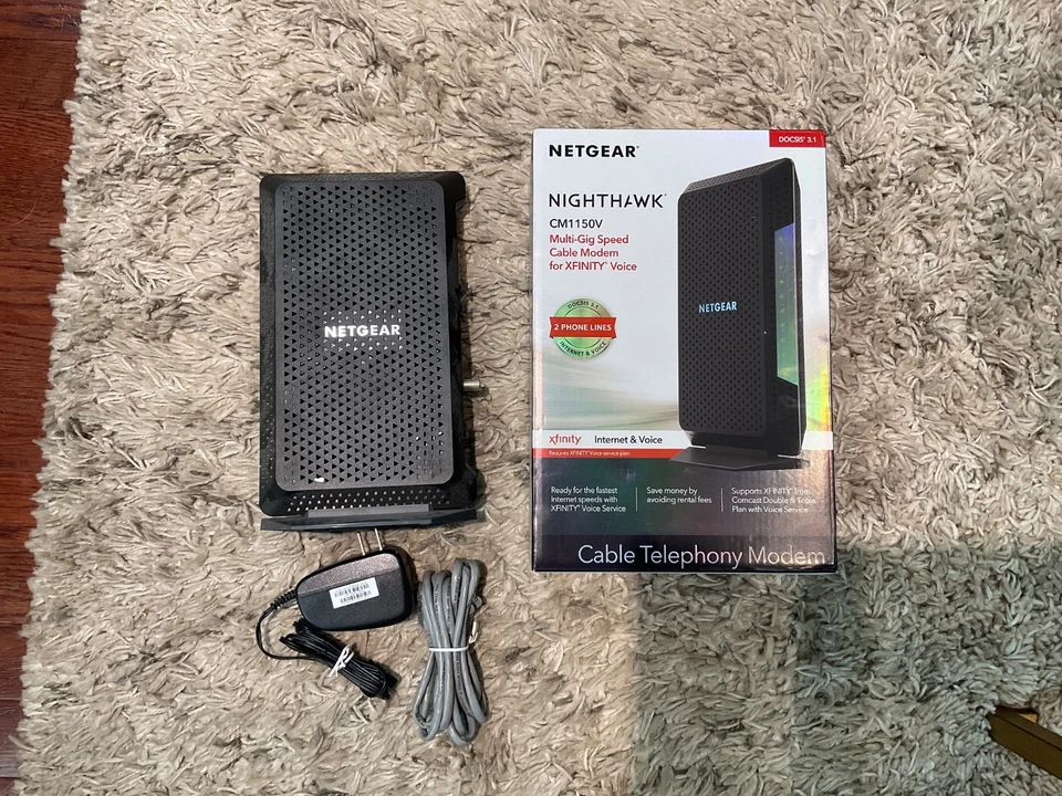 netgear nighthawk multi-gig speed cable modem for xfinity internet & voice - Image 1 of 1