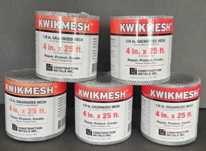 WOW! 5 Rolls of KM425 Kwik Mesh Galvanized Screen, 4" x 25" x 1/8" FREESHIP - Picture 1 of 6