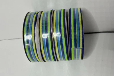 Lot of  4 - Offray ribbon 5/8 x 9 ft -Stripe Pattern - Image 1 of 4