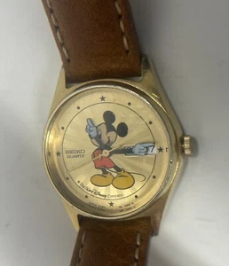 VTG DISNEY MICKEY MOUSE SEIKO STARBURST DATE DAY WATCH Ladies Women’s Working - Picture 1 of 15