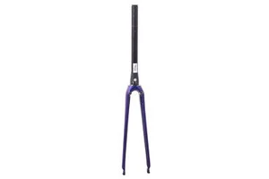 USED Trek Emonda 700C Carbon Road Fork Rim Brake QR w/ Carbon Steerer Purple - Picture 1 of 6