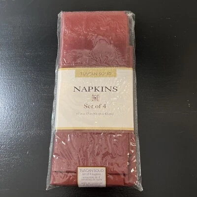 Tuscan Solid Set Of 4 Napkins 17 in x 17 in Color Brick Bed Bath & Beyond New - Image 1 of 4