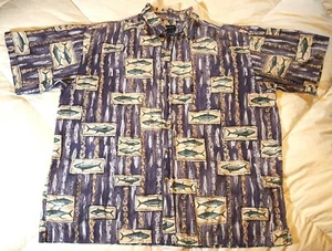 Camicia grafica Sportif manica corta con bottoni pesca mulinello mare profondo XXL prefade - Foto 1 di 6