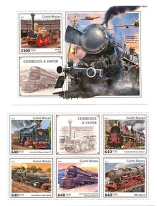 Guinea Bissau - Trains / Locomotives / Railroads on stamps - Timbre MNH** SN. - Picture 1 of 1