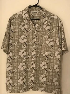 L Herren Hawaiihemd CANYON RIVER BLUES Vintage grün Tribal Blumen NIE GETRAGEN - Bild 1 von 4