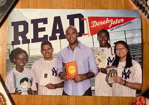 Original Derek Jeter & His Leaders NY Yankees Library READ 22x34 Promo Poster - Picture 1 of 3