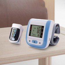 Digital Wrist Blood Pressure Monitor & Portable Finger Pulse Oximeter SPO2 Meter