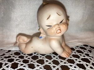 Vtg Crying Kewpie Baby Angel Retro MCM Ceramic Porcelain Figurine Japan Norcrest - Picture 1 of 4