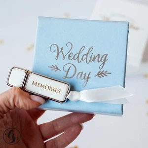 Leather USB 2.0 Flash Drive White Box Pendrive Storage Custom Wedding Gift logo - Picture 1 of 11