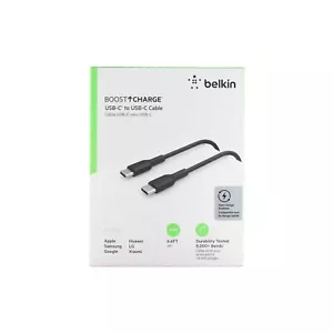 BELKIN USB-C TO USB-C CABLE BOOST CHARGE 2M TYPE C USB-IF CERTIFIED CAB003BT2MBK - Bild 1 von 3