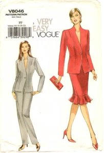 Vogue Sewing Pattern Women's SUIT JACKET SKIRT & PANTS V8046 16-18-20-22 UNCUT - Picture 1 of 4
