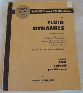 c1967 Schaum's Outline Fluid Dynamics W F Hughes & J A Brighton 100 Problems Q&A - Picture 1 of 16