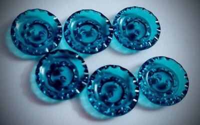 1/2" 2-Hole 'Crystal' Happy Teal Craft/Clothing Buttons - Image 1 of 4
