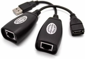 USB over Ethernet RJ45 Verlängerungskabel Adapter Set Cat5/5e/6 - Bild 1 von 1