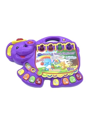 VTech Touch and Teach Elephant Baby Book Purple - Image 1 of 4