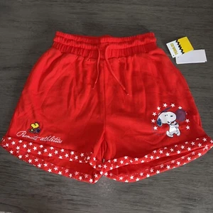 Women’s Juniors Peanuts Athletics Shorts July 4 Stars Snoopy NWT S M XL 3X - Picture 1 of 5