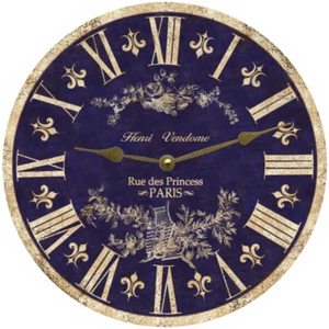 Blue Clock- Blue Toile Clock - Picture 1 of 5