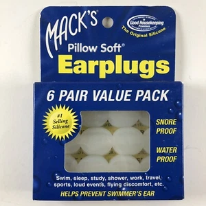 Mack's Pillow Soft Silicone Earplugs for Sleeping, Swimming - 6 Pair, Value Pack - Picture 1 of 3