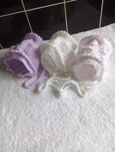 Set Of 3 Baby Girls Bonnets/ Hats 3/12 Months - Foto 1 di 5