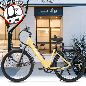 City Ebike 26" Electric Bike Bicycle 52V Commuter Tire Mountain Bikes W/lock - Picture 1 of 9
