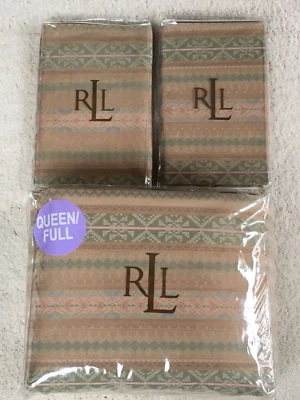 RALPH LAUREN INVERNESS FAIRISLE MULTICOLOR PASTEL FULL/QUEEN DUVET COVER & SHAMS - Image 1 of 4