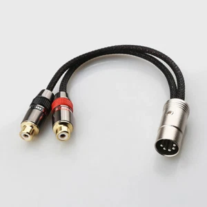 5N OFC Copper Cord HiFi Audio Signal Output Cable 5Pin Din to 2x RCA Female 15cm - Picture 1 of 6