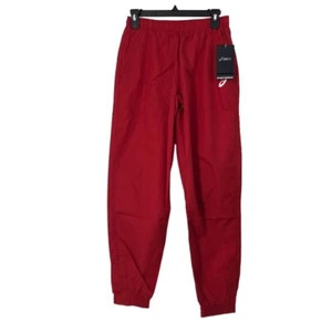 ASICS PANTS UNISEX XL JR. UPSURGE JOGGERS RED DRAWSTRING ATHLEISURE ATHLETE - Picture 1 of 13