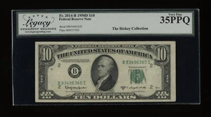 DBR 1950-D $10 New York Fr. 2014-B Legacy 35 PPQ Serial B93496365I - Picture 1 of 2