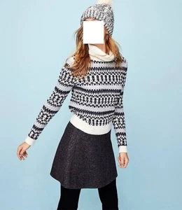 Ann Taylor LOFT ~ STITCHED STRIPE TURTLENECK SWEATER ~ Large ~ NWT - Picture 1 of 5
