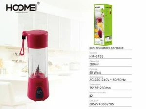 x Frullatore Elettrico Portatile Mini  Frappe Piccolo Mixe Vetro Hoomei Hm-6755 - Foto 1 di 1