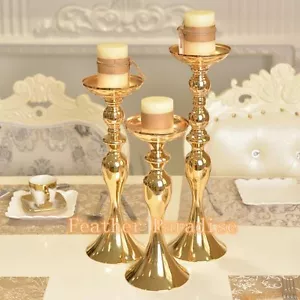 Hochzeit Blume Kugel Feder Kugel Ständer Kerzenhalter Herzstück Gold 13" 1 Stück - Bild 1 von 6