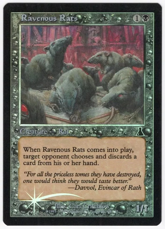 Ravenous Rats 1999 Urza's Destiny FOIL Black Common Creature MTG - Image 1 of 1
