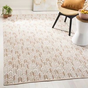 SAFAVIEH Montauk Collection Accent Rug - 3' x 5' Orange & Ivory Handmade Cott... - Picture 1 of 4