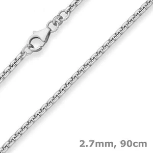 2,7mm Veneziakette rund Silberkette Collier Halskette aus 925 Silber 90cm - Picture 1 of 2