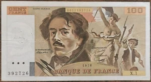 Billet 100 francs Eugène DELACROIX 1978 FRANCE X.1 - F68.01 - Picture 1 of 2