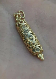  VINTAGE 14KT MASSIV GELBGOLD MEZUZAH, WUNDERBARES MUST SEE STÜCK, 3,5 GRAMM - Bild 1 von 11