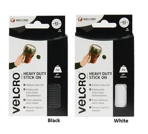 VELCRO® Brand Heavy Duty Stick on Coins 45mm BLACK & WHITE (Set of 6) - Picture 1 of 3