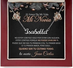 Regalos Para Ella Mujer Mi Novia Collar Pendiente Con Nombre Personalizado Acero - Imagen 1 de 17