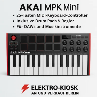 🎹 Akai MPK Mini 🎹 Controlador de teclado USB MIDI de 25 teclas Equipo de DJ Audio - Imagen 1 de 4