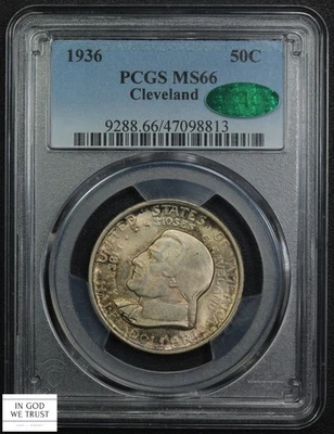 1936 Cleveland Commemorative Silver Half Dollar 50C PCGS MS 66 CAC - Image 1 of 4