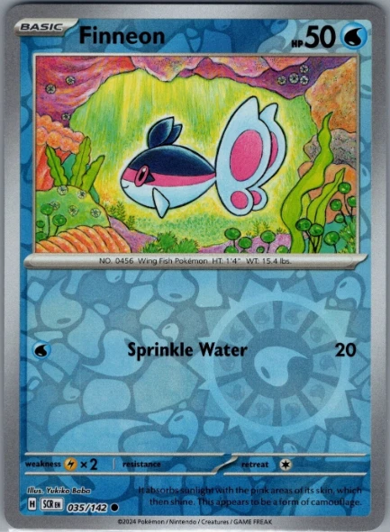 Pokemon  - Stellar Crown - 035/142 - Finneon - Reverse Holo  - NM/M - Image 1 of 1