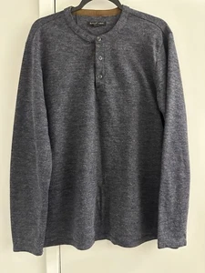Banana Republic Shirt Mens Sz L Blue Gray Henley Long Sleeve Casual Outdoor - Picture 1 of 9